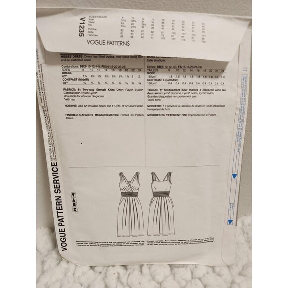 Vogue DKNY V1235 Dress Sewing Pattern Size 8–14 UNCUT - Picture 4 of 10